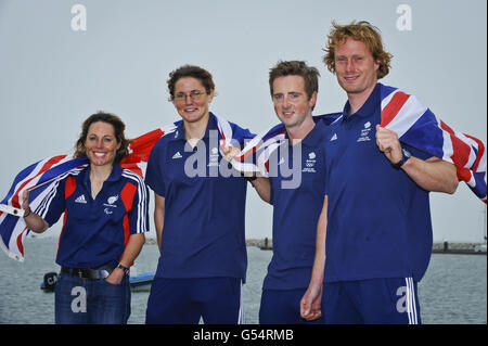 L'équipe go sailing - Photocall - Weymouth et Portland Sailing Center Banque D'Images