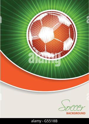 Résumé Modèle de brochure de soccer avec griffonné orange ball Illustration de Vecteur