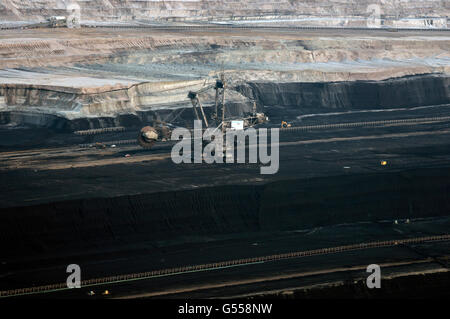 Mine de charbon à ciel ouvert de Hambach, Elsdorf, Rhénanie du Nord-Westphalie, Allemagne. Banque D'Images