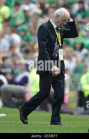 Football - International friendly - République d'Irlande v Bosnie - Aviva Stadium.Giovanni Trapattoni, directeur de la République d'Irlande, pendant l'International friendly au stade Aviva, Dublin, Irlande. Banque D'Images