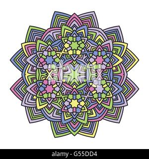 Mandala fleur couleur abstrait vecteur conception Illustration de Vecteur