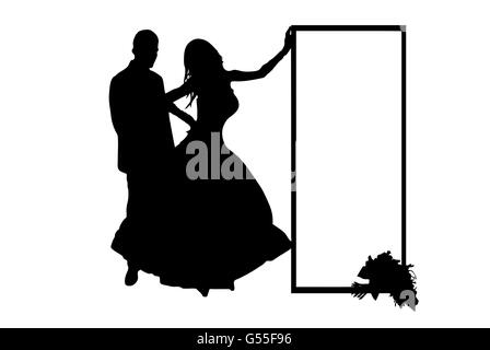 Wedding couple silhouette Illustration de Vecteur