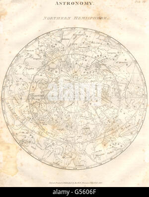 Carte du ciel : l'astronomie, de l'hémisphère Nord. Oxford (Encyclopédie canadienne), 1830 imprimer Banque D'Images