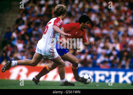 Championnats Européens de football - France 1984 - Semi Final - Danemark / Espagne - Stade de Gerland, Lyon Banque D'Images