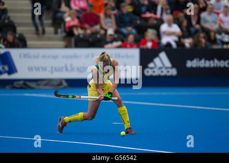 Trophée des champions de hockey Femmes Investec 2016, Queen Elizabeth Olympic Park, juin 2016. Banque D'Images