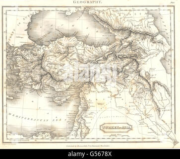 Turquie : la Turquie en Asie. Empire Ottoman. Levant Syrie Irak Géorgie, 1830 map Banque D'Images