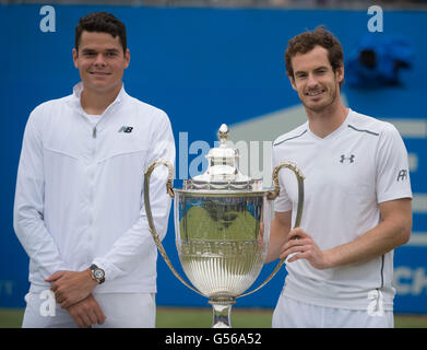 Le Queen's Club, 19 juin 2016, jour des finales de Aegon Championships, Murray (GBR) vs Raonic (CAN), Murray gagne en 3 sets. Credit : Malcolm Park Banque D'Images