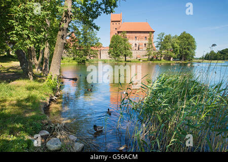 Voir l'île de Trakai, Lituanie Château Banque D'Images
