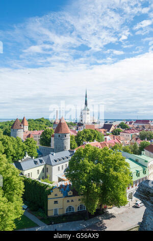 Antenne d'été pittoresque panorama de la vieille ville de Tallinn, Estonie Banque D'Images