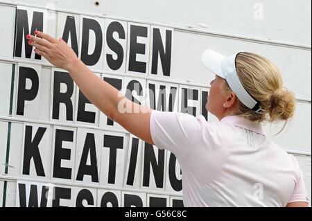 Dysina, République tchèque. 19 Juin, 2016. Koerstz gagnant Nanna Madsen du Danemark en action pendant la Tipsport Masters Golf Ladies European Tour Golf Resort Dysina à Pilsen, en République tchèque, le 19 juin 2016. © Pavel Nemecek/CTK Photo/Alamy Live News Banque D'Images