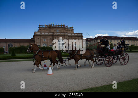 Turin, Italie. 19 Juin, 2016. Troisième concours international d'attaques traditionnelles. Jardins du Palais de Venaria. dextery ,Enables' les courses et l'élégance Crédit : daniele mattioda/Alamy Live News Banque D'Images