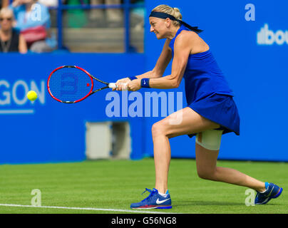 Eastbourne, Royaume-Uni. 21 Juin, 2016. Petra Kvitova en action à la 2016 Aegon International WTA Premier tournoi de tennis Crédit : Jimmie48 Photographie/Alamy Live News Banque D'Images