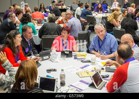 Detroit, Michigan - Les délégués à la convention de l'Union internationale des employés de Service. Banque D'Images