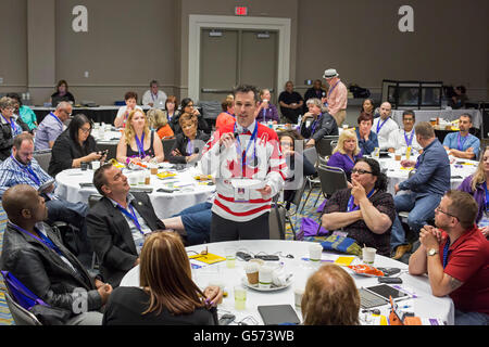 Detroit, Michigan - Les délégués à la convention de l'Union internationale des employés de Service. Banque D'Images