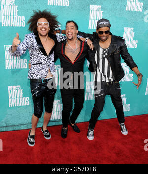 LMFAO arrive aux MTV film Awards 2012, Universal City, Los Angeles. Banque D'Images