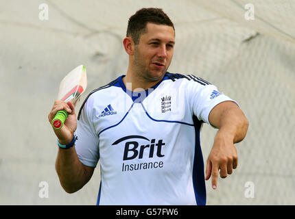 Tim Bresnan en Angleterre pendant la session de filets à Edgbaston, Birmingham. Banque D'Images