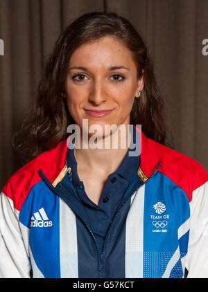 Sophie Toiano, la concurrente féminine de Great Britain, lors de l'annonce de Team GB à l'Institute of Education, Londres. Banque D'Images