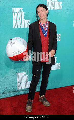 Ezra Miller arrive aux MTV film Awards 2012, Universal City, Los Angeles. Banque D'Images
