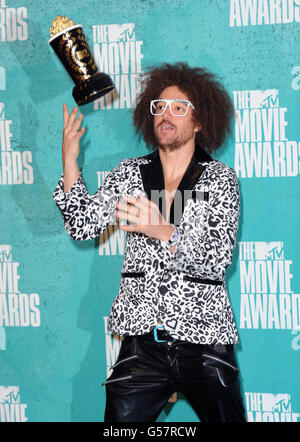 MTV Movie Awards 2012 - salle de presse - Los Angeles.LMFAO dans la salle 2012 des MTV Movie Awards, Universal City, Los Angeles. Banque D'Images