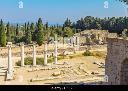 Vue sur le Asklepion Kos Grèce Banque D'Images