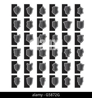 Série de la protection de l'icône vecteur boucliers créatifs Illustration de Vecteur