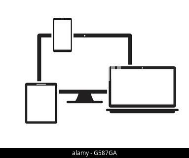 Téléphone portable tablette surveiller la technologie moderne set vector illustration Illustration de Vecteur