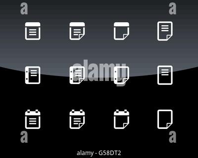 Le bloc-notes et post-it icon set. Illustration de Vecteur