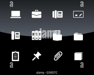 Icônes de bureau sur fond noir. Illustration de Vecteur