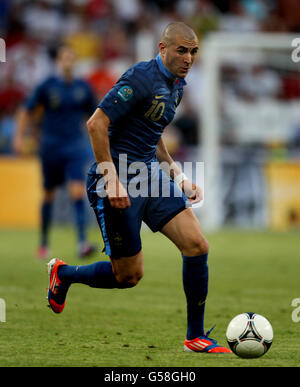 Football - UEFA Euro 2012 - Groupe D - Angleterre / France - Donbass Arena. Karim Benzema, France Banque D'Images