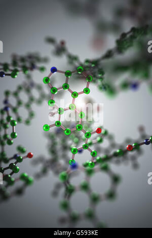 Le LSD (diéthylamide de l'acide lysergique) molécules, aussi connu sous le nom d'acide, est une drogue psychédélique connu pour ses effets psychologiques Banque D'Images