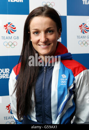 Lizzie Armitstead en Grande-Bretagne pendant la séance de mise en scène de Londres 2012 à l'université de Loughborough, Loughborough. Banque D'Images