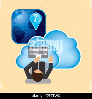 La conception de l'informatique en nuage Illustration de Vecteur