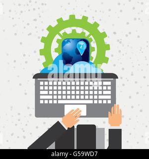 La conception de l'informatique en nuage Illustration de Vecteur