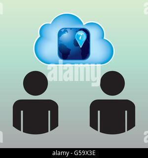 La conception de l'informatique en nuage Illustration de Vecteur