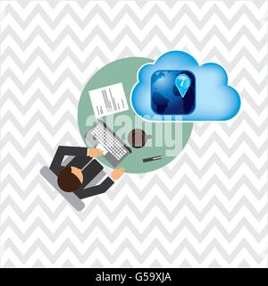 La conception de l'informatique en nuage Illustration de Vecteur
