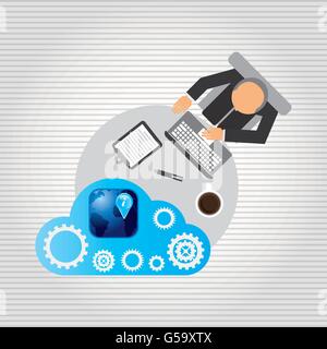 La conception de l'informatique en nuage Illustration de Vecteur