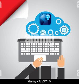 La conception de l'informatique en nuage Illustration de Vecteur
