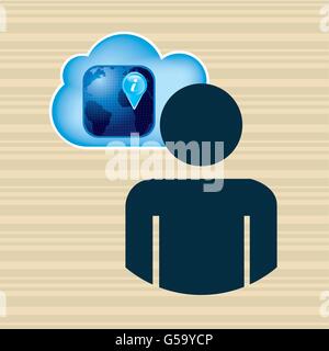 La conception de l'informatique en nuage Illustration de Vecteur