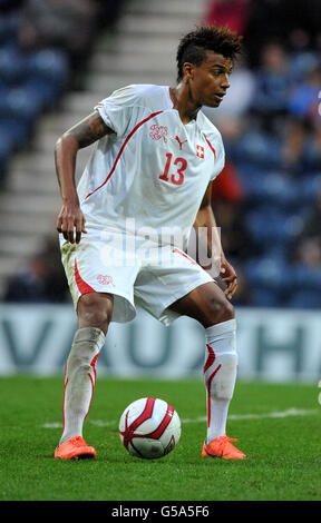 Football - Championnat U19 de l'UEFA - épreuve d'élite - Angleterre / Suisse - Deepdale. Martin Angha en Suisse Banque D'Images