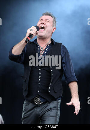 Jimmy Barnes de Cold Chisel se produit au festival de musique Hard Rock Calling à Hyde Park, Londres. Banque D'Images