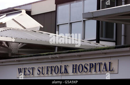 West Suffolk Hospital à Bury St Edmunds où les moueurs meurtrier Myra Hindley a subi une chirurgie après avoir été transférée de la prison de Highpoint, près de Bury St Edmunds, Suffolk, où elle purge une peine de vie. Banque D'Images