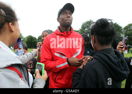Jeux olympiques - Londres 2012 - USA Track and Field Conférence de presse - Stade Alexandra Banque D'Images