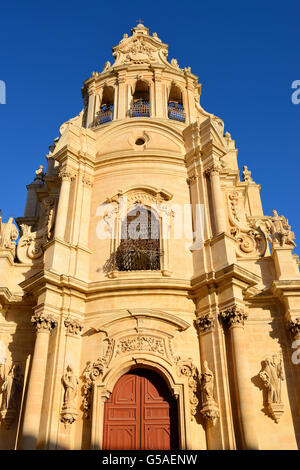 Église de San Giuseppe (Chiesa di San Giuseppe) au lever du soleil - Ragusa Ibla, Sicile, Italie Banque D'Images