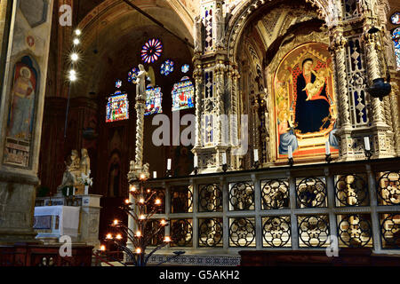 Orsanmichele, église gothique de marbre monumental tabernacle d'Andrea Orcagna (1359). Banque D'Images