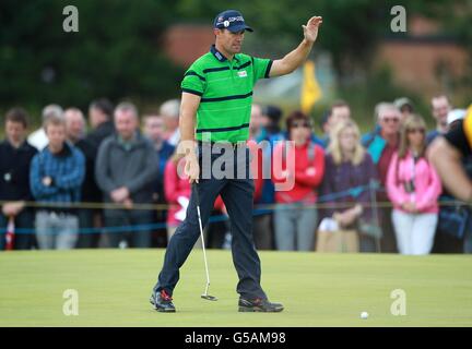 Padraig Harrington, en République d'Irlande, pendant la deuxième journée du Championnat Open de 2012 au Royal Lytham & St. Annes Golf Club, Lytham & St Annes Banque D'Images