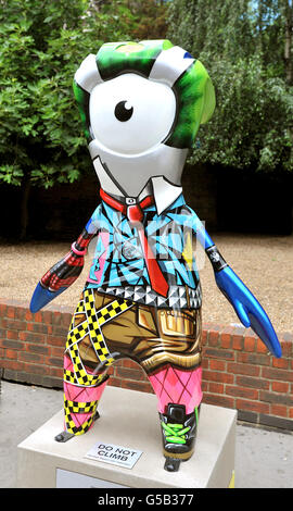 Mascotte olympique Londres 2012 sculptures Banque D'Images