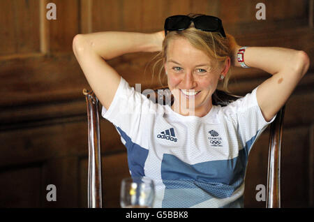 Emma Pooley, membre de l'équipe GB Road Race, au Road Cycling Holding Camp de Surrey. Banque D'Images