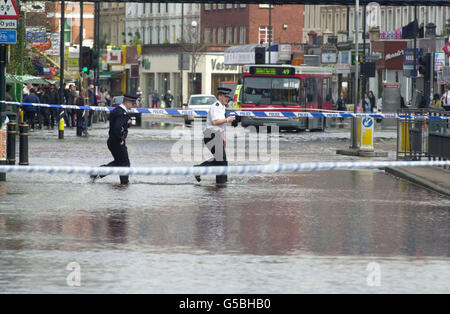 London Shepherds Bush flood Banque D'Images