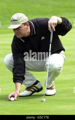 Gary Emerson en Angleterre pendant l'Open de Benson & Hedges au Beffroi, près de Birmingham. Banque D'Images