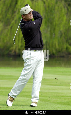 Gary Emerson en Angleterre pendant l'Open de Benson & Hedges au Beffroi, près de Birmingham. Banque D'Images